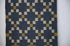 Handmade Geometric Kilim Runner Rug – Charcoal & Cream