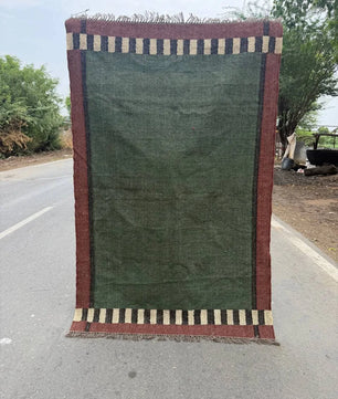 Handwoven Olive Green Wool Jute Kilim Rug, Handmade Flatweave Area Rug, Rustic Boho Dhurrie Carpet, Minimalist Natural Fiber Rug with Fringe