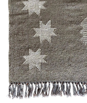 Handmade Southwestern Wool Jute Kilim Area Rug with Tassels | Tribal Boho Flatweave Rug in Natural Taupe for Living Room & Bedroom