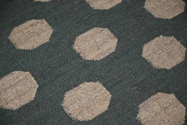 Maroon Volkskuns Kilim Tapytloper – Artisanaal-geweefde Wol Jute Mat, Volgens Maat Gemaak