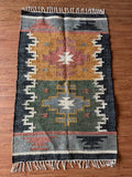 Harvest Panel Kilim Dhurrie – Artisan-Woven Multicolor Wool Jute Runner Rug