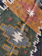 Harvest Panel Kilim Dhurrie – Artisan-Woven Multicolor Wool Jute Runner Rug