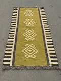 Maroon Volkskuns Kilim Tapytloper – Artisanaal-geweefde Wol Jute Mat, Volgens Maat Gemaak