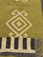 Maroon Volkskuns Kilim Tapytloper – Artisanaal-geweefde Wol Jute Mat, Volgens Maat Gemaak