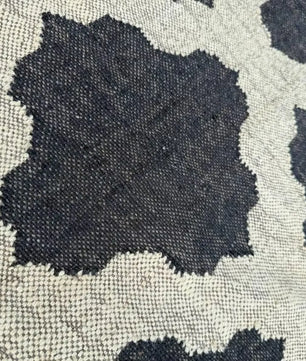 Minimalist Black Ivory Wool Jute Kilim Rug, Handmade Flatweave Area Rug, Scandinavian Farmhouse Carpet, Reversible Natural Fiber Rug