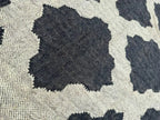 Minimalist Black Ivory Wool Jute Kilim Rug, Handmade Flatweave Area Rug, Scandinavian Farmhouse Carpet, Reversible Natural Fiber Rug