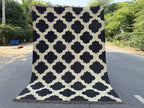 Minimalist Black Ivory Wool Jute Kilim Rug, Handmade Flatweave Area Rug, Scandinavian Farmhouse Carpet, Reversible Natural Fiber Rug