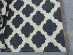 Minimalist Black Ivory Wool Jute Kilim Rug, Handmade Flatweave Area Rug, Scandinavian Farmhouse Carpet, Reversible Natural Fiber Rug