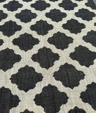 Minimalist Black Ivory Wool Jute Kilim Rug, Handmade Flatweave Area Rug, Scandinavian Farmhouse Carpet, Reversible Natural Fiber Rug