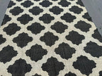 Minimalist Black Ivory Wool Jute Kilim Rug, Handmade Flatweave Area Rug, Scandinavian Farmhouse Carpet, Reversible Natural Fiber Rug