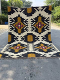 Large Wool Jute Kilim Area Rug, Handwoven Tribal Boho Carpet, Reversible Southwestern Flatweave Dhurrie, Custom Handmade Rug