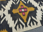 Large Wool Jute Kilim Area Rug, Handwoven Tribal Boho Carpet, Reversible Southwestern Flatweave Dhurrie, Custom Handmade Rug