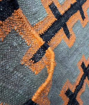 Modern Handmade Wool Jute Kilim Area Rug, Southwestern Geometric Flatweave Carpet, Boho Handmade Dhurrie, Custom Size Available