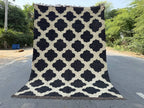 Minimalist Black Ivory Wool Jute Kilim Rug, Handmade Flatweave Area Rug, Scandinavian Farmhouse Carpet, Reversible Natural Fiber Rug