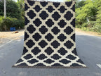 Minimalist Black Ivory Wool Jute Kilim Rug, Handmade Flatweave Area Rug, Scandinavian Farmhouse Carpet, Reversible Natural Fiber Rug
