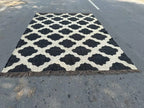 Minimalist Black Ivory Wool Jute Kilim Rug, Handmade Flatweave Area Rug, Scandinavian Farmhouse Carpet, Reversible Natural Fiber Rug