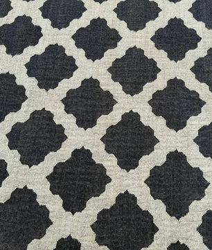 Minimalist Black Ivory Wool Jute Kilim Rug, Handmade Flatweave Area Rug, Scandinavian Farmhouse Carpet, Reversible Natural Fiber Rug
