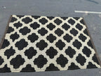 Minimalist Black Ivory Wool Jute Kilim Rug, Handmade Flatweave Area Rug, Scandinavian Farmhouse Carpet, Reversible Natural Fiber Rug