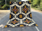 Large Wool Jute Kilim Area Rug, Handwoven Tribal Boho Carpet, Reversible Southwestern Flatweave Dhurrie, Custom Handmade Rug
