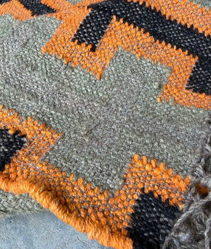 Modern Handmade Wool Jute Kilim Area Rug, Southwestern Geometric Flatweave Carpet, Boho Handmade Dhurrie, Custom Size Available