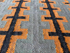 Modern Handmade Wool Jute Kilim Area Rug, Southwestern Geometric Flatweave Carpet, Boho Handmade Dhurrie, Custom Size Available