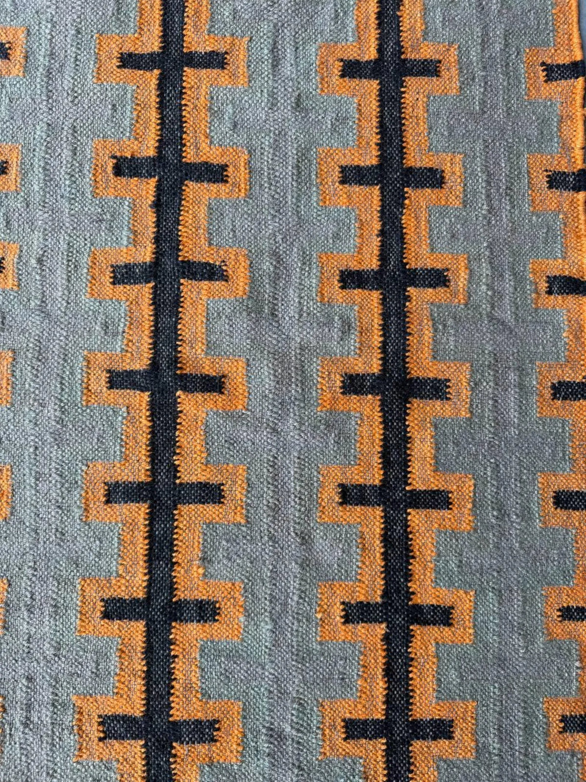 Modern Handmade Wool Jute Kilim Area Rug, Southwestern Geometric Flatweave Carpet, Boho Handmade Dhurrie, Custom Size Available