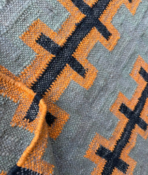 Modern Handmade Wool Jute Kilim Area Rug, Southwestern Geometric Flatweave Carpet, Boho Handmade Dhurrie, Custom Size Available