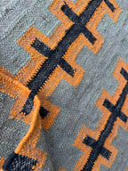 Modern Handmade Wool Jute Kilim Area Rug, Southwestern Geometric Flatweave Carpet, Boho Handmade Dhurrie, Custom Size Available