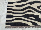 Black White Handmade Zebra Kilim Rug, Modern Wool Area Rug, Animal Print Flatweave Carpet, Contemporary Tribal Rug, Custom Handmade Rug