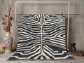 Black White Handmade Zebra Kilim Rug, Modern Wool Area Rug, Animal Print Flatweave Carpet, Contemporary Tribal Rug, Custom Handmade Rug