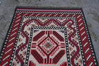 Handmade Navajo Style Wool Jute Kilim Rug – Reversible Tribal Area Carpet