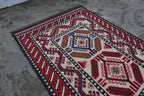 Handmade Navajo Style Wool Jute Kilim Rug – Reversible Tribal Area Carpet