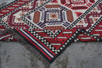 Handmade Navajo Style Wool Jute Kilim Rug – Reversible Tribal Area Carpet