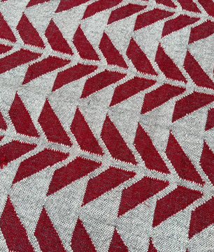 Handmade Red Geometric Wool Jute Kilim Area Rug with Tassels | Flatweave Tribal Rug for Living Room, Bedroom & Home Decor