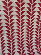 Handmade Red Geometric Wool Jute Kilim Area Rug with Tassels | Flatweave Tribal Rug for Living Room, Bedroom & Home Decor