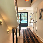 Charcoal Lattice Kilim Carpet Runner – Artisan-Woven Rust Diamond Rug, Made to Measure