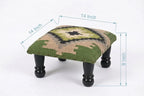 Sage Tribal Ottoman – Small Geometric Footrest, 14 × 14 × 8 Inches