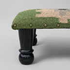 Sage Tribal Ottoman – Small Geometric Footrest, 14 × 14 × 8 Inches
