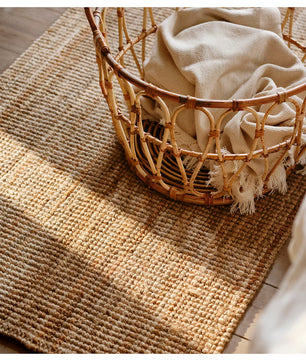 Natural Jute Area Rug – Handmade Flatweave Woven Rug for Living Room, Bedroom, Dining Room, Entryway & Farmhouse Home Decor