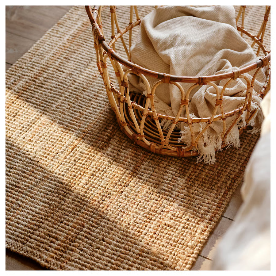 Natural Jute Area Rug – Handmade Flatweave Woven Rug for Living Room, Bedroom, Dining Room, Entryway & Farmhouse Home Decor