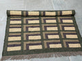 Maroon Volkskuns Kilim Tapytloper – Artisanaal-geweefde Wol Jute Mat, Volgens Maat Gemaak