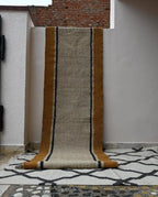 Maroon Volkskuns Kilim Tapytloper – Artisanaal-geweefde Wol Jute Mat, Volgens Maat Gemaak