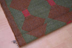 Maroon Volkskuns Kilim Tapytloper – Artisanaal-geweefde Wol Jute Mat, Volgens Maat Gemaak