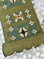 Maroon Volkskuns Kilim Tapytloper – Artisanaal-geweefde Wol Jute Mat, Volgens Maat Gemaak