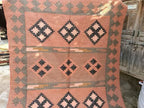 Houtskool Juweelkleurige Kilim Dhurrie – Handgeweefde Wol Jute Pronkmat