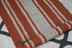 Handmade Striped Kilim Runner – Rust Orange & Cream