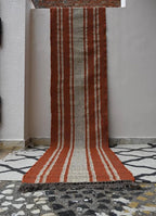 Handmade Striped Kilim Runner – Rust Orange & Cream