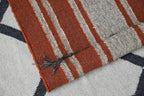 Handmade Striped Kilim Runner – Rust Orange & Cream