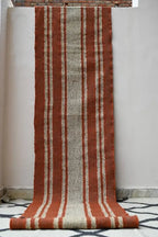 Handmade Striped Kilim Runner – Rust Orange & Cream