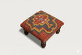 Suidwes Kilim Ottomaan – Klein Boho Voetbank, 14 × 14 × 9 Duim
